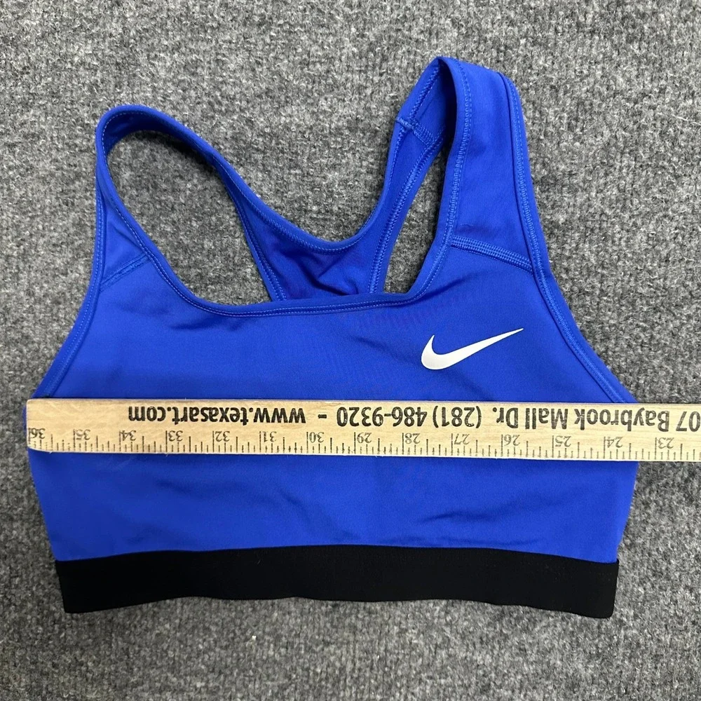 Nike Sports Bra Womens Size S Blue Racerback Compression Athletic Swoosh Logo